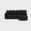 Furniture 786 (Right Hand Facing Corner Sofa) Chiswick Corner Sofa with Footstool Black 3