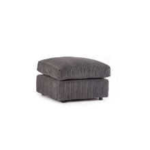 (Grey) Milo Jumbo Cord Fabric Footstool