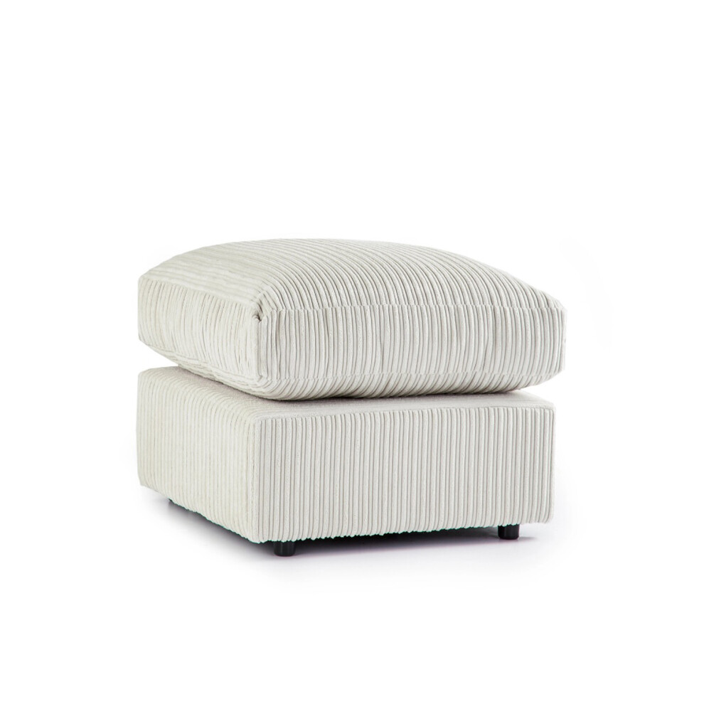 Snugg Furniture (Mink) Milo Jumbo Cord Fabric Footstool Cream