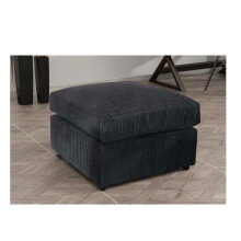 (Black) Milo Jumbo Cord Fabric Footstool