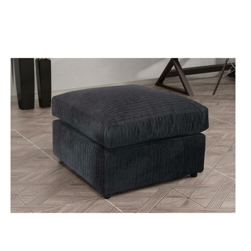 Snugg Furniture (Black) Milo Jumbo Cord Fabric Footstool