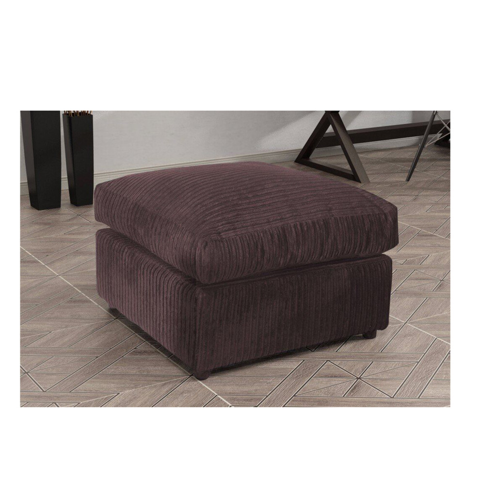 Snugg Furniture (Chocolate) Milo Jumbo Cord Fabric Footstool Brown