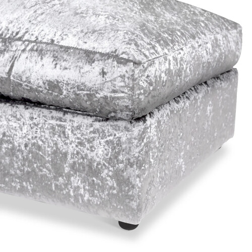 Snugg Furniture (Silver) Aurora Crushed Velvet Footstool 2