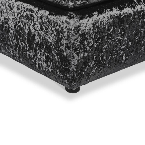 Snugg Furniture (Black) Aurora Crushed Velvet Footstool 2
