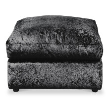 (Black) Aurora Crushed Velvet Footstool