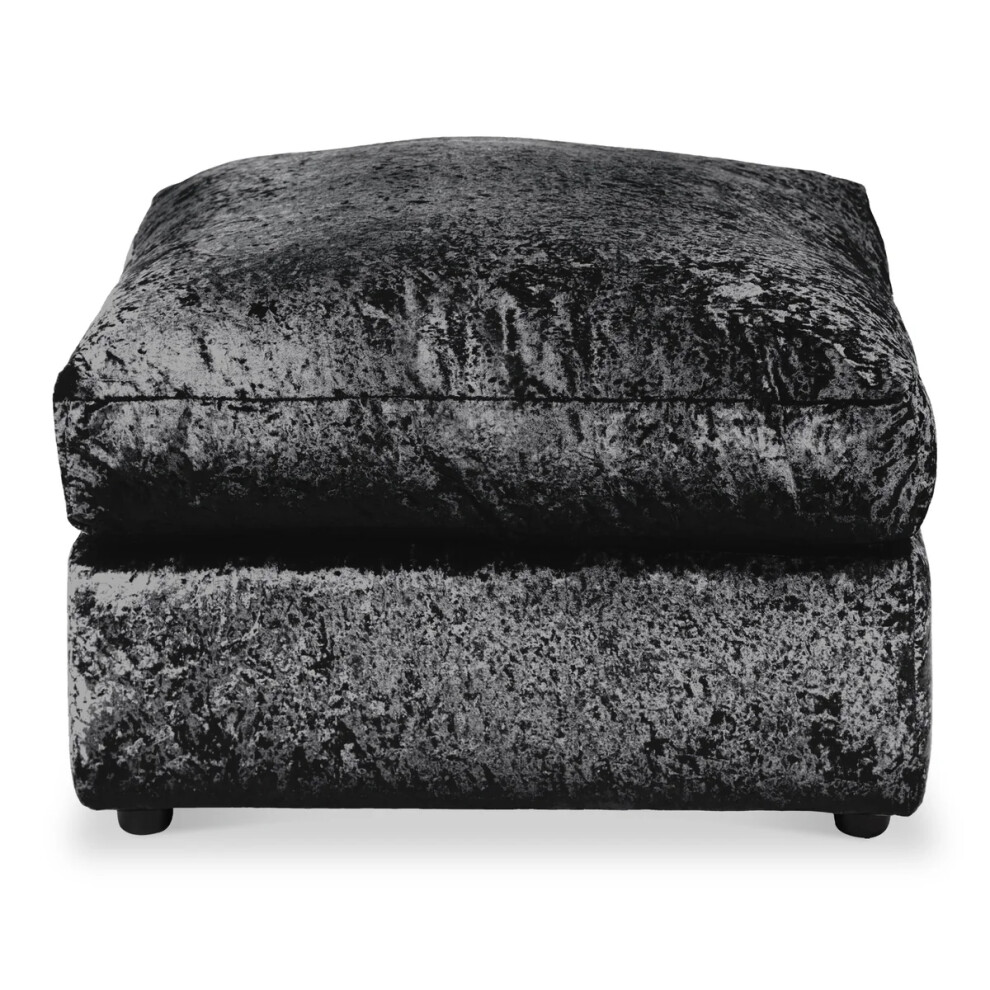 Snugg Furniture (Black) Aurora Crushed Velvet Footstool Black