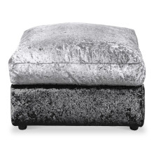 (Black & Silver) Aurora Crushed Velvet Footstool