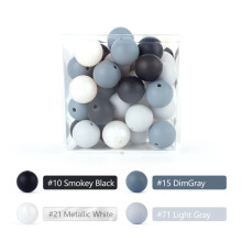 (BC Set)20 stücke 12mm Silikon Baby Perlen Runde Beißring Zahnen Perlen DIY Schnuller Kette Halskette