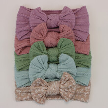 (B15)5Pcs Baby Bögen Stirnbänder Lot Elastische Stricken Neugeborenen Baby Mädchen Stirnband Set Kinder