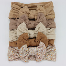 (B1)5Pcs Baby Bögen Stirnbänder Lot Elastische Stricken Neugeborenen Baby Mädchen Stirnband Set Kinder
