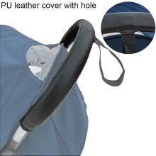 (Mit Loch) COLU KID Kinderwagen-Zubehör PU-Leder-Schutzhülle für Armlehne und Griff für Babyzen Yoyo