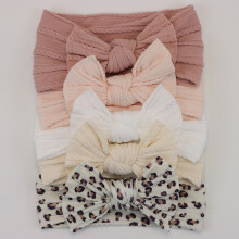 (E3)5Pcs Baby Bögen Stirnbänder Lot Elastische Stricken Neugeborenen Baby Mädchen Stirnband Set Kinder