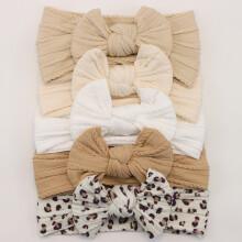 (B3)5Pcs Baby Bögen Stirnbänder Lot Elastische Stricken Neugeborenen Baby Mädchen Stirnband Set Kinder
