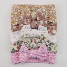 (A6) 5 Stück Baby-Bögen, Stirnbänder, elastisch, gestrickt, für Neugeborene, Mädchen, Stirnband, Set,