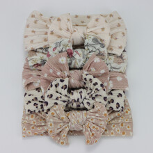(A1) 5 Stück Baby-Bögen, Stirnbänder, elastisch, gestrickt, für Neugeborene, Mädchen, Stirnband, Set,