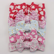 (A10)5Pcs Baby Bögen Stirnbänder Lot Elastische Stricken Neugeborenen Baby Mädchen Stirnband Set Kinder