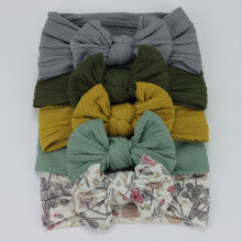 (B10)5Pcs Baby Bögen Stirnbänder Lot Elastische Stricken Neugeborenen Baby Mädchen Stirnband Set Kinder