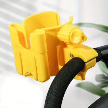 (Gelb) 2-in-1 Universal-Wasserbecherhalter für Kinderwagen mit Handyhalter, universeller Flaschenhalter