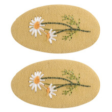(Style21-2PCS) Niedliche Stickerei Tropfenform Haarnadel Vintage Floral Mädchen BB Haarnadel Kopfbedeckung