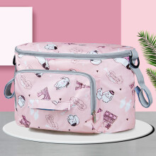 (Rosa Hund)Baby-Kinderwagen-Organizer-Tasche Hot Mom Kinderwagen-Zubehör Einhänge-Reisetasche für Rollstuhl-Kinderwagen,