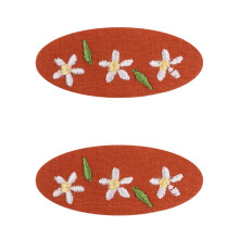 (Style22-2PCS) Niedliche Stickerei Tropfenform Haarnadel Vintage Floral Mädchen BB Haarnadel Kopfbedeckung
