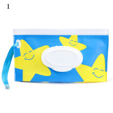 (Seestern) EVA-Tasche für Feuchttücher für Babys, niedlicher Schnappriemen, nachfüllbar, Tasche für