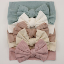 (G1)5Pcs Baby Bögen Stirnbänder Lot Elastische Stricken Neugeborenen Baby Mädchen Stirnband Set Kinder