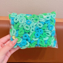 (Grün) 100 Teile/satz Kinder Nette Einfarbig Gitter Welle Elastische Haarbänder Baby Mädchen Scrunchies