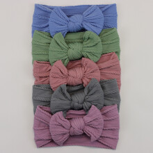 (C10)5Pcs Baby Bögen Stirnbänder Lot Elastische Stricken Neugeborenen Baby Mädchen Stirnband Set Kinder