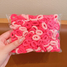 (Rosa) 100 Teile/satz Kinder Nette Einfarbig Gitter Welle Elastische Haarbänder Baby Mädchen Scrunchies