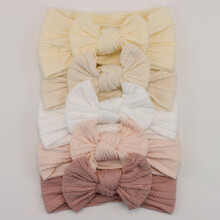 (C4)5Pcs Baby Bögen Stirnbänder Lot Elastische Stricken Neugeborenen Baby Mädchen Stirnband Set Kinder
