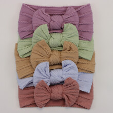 (C6)5Pcs Baby Bögen Stirnbänder Lot Elastische Stricken Neugeborenen Baby Mädchen Stirnband Set Kinder