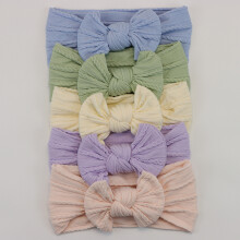 (C8)5Pcs Baby Bögen Stirnbänder Lot Elastische Stricken Neugeborenen Baby Mädchen Stirnband Set Kinder