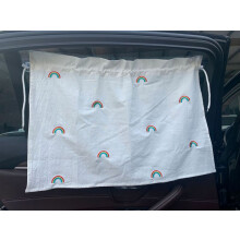 (Regenbogen)Kawaii Cartoon Baby Auto Vorhang bestickt Kinder Sonnenschutz Sonnenschutz Fenstervorhang