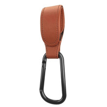 (Braun-1 Stück) PU-Leder-Babytasche, Kinderwagen-Haken, um 360 Grad drehbarer Warenkorb-Organizer, Kinderwagen-Haken,