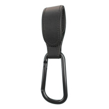 (Schwarz-1 Stück) PU-Leder-Babytasche, Kinderwagen-Haken, um 360 Grad drehbarer Kinderwagen-Organizer,