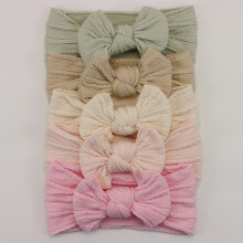 (C7)5Pcs Baby Bögen Stirnbänder Lot Elastische Stricken Neugeborenen Baby Mädchen Stirnband Set Kinder