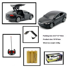 (schwarz) 1:24 Tesla Rc Auto 4-Kanal Drfit Ferngesteuertes Auto mit Lichtern Simulation Doppeltüren Kunststoffmodell