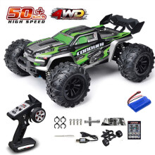 (16102-Green-1B) 1:16 75 km/h oder 50 km/h Allrad-RC-Auto mit LED-Fernbedienung, Hochgeschwindigkeits-Drift-Monstertruck