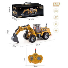 (Afstandsbediening Graafmachine) Rc Auto Speelgoed Vrachtwagen 1:30 Wiel Shovel Loader 6CH 4WD Metalen