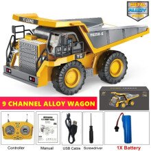 (Dump 1 Batterij) 4WD Afstandsbediening Graafmachine 4x4 Legering Dumper Bulldozer Radio Model RC Auto