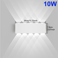 (Weiß 10 W-6500 K) LED-Wandleuchte, wasserdichte Außenbeleuchtung, nach oben und unten hin zur Beleuchtung,