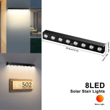 (8 LEDS-1pc)Solar Wand Zaun Lichter Outdoor Solar Zeichen Licht ltra Helle Solar Adresse Lichter Wasserdichte