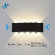 (10 W mit Sensor – Kaltweiß) Up and Down LED-Wandleuchte, wasserdicht, IP66, Innenwandleuchte, kompatibel
