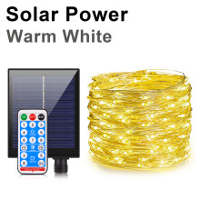 (Warmweiß - 50 m, 500 LEDs) Schnelllade-Solar-Lichterkette, LED-wasserdichte Outdoor-Girlande, große