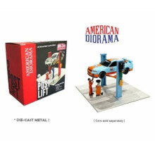 American Diorama 2-Säulen-Hebebühne mit Ölablass und Mechanik, 1:64 Modell-Diorama