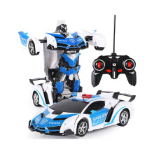 Transformator Rc Roboter Polizeiauto Fernbedienung Spielzeug Kinder Led Lichter Jungen Geschenk