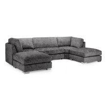 (Grey) London U Shape Full Back Corner Sofa