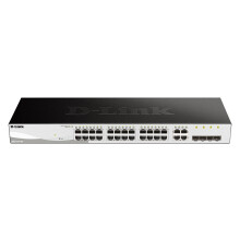 Switch - DLINK - DGS-1210-28/E - 24 poorten 10/100 - 4 poorten Gigabit SFP - Rackbaar