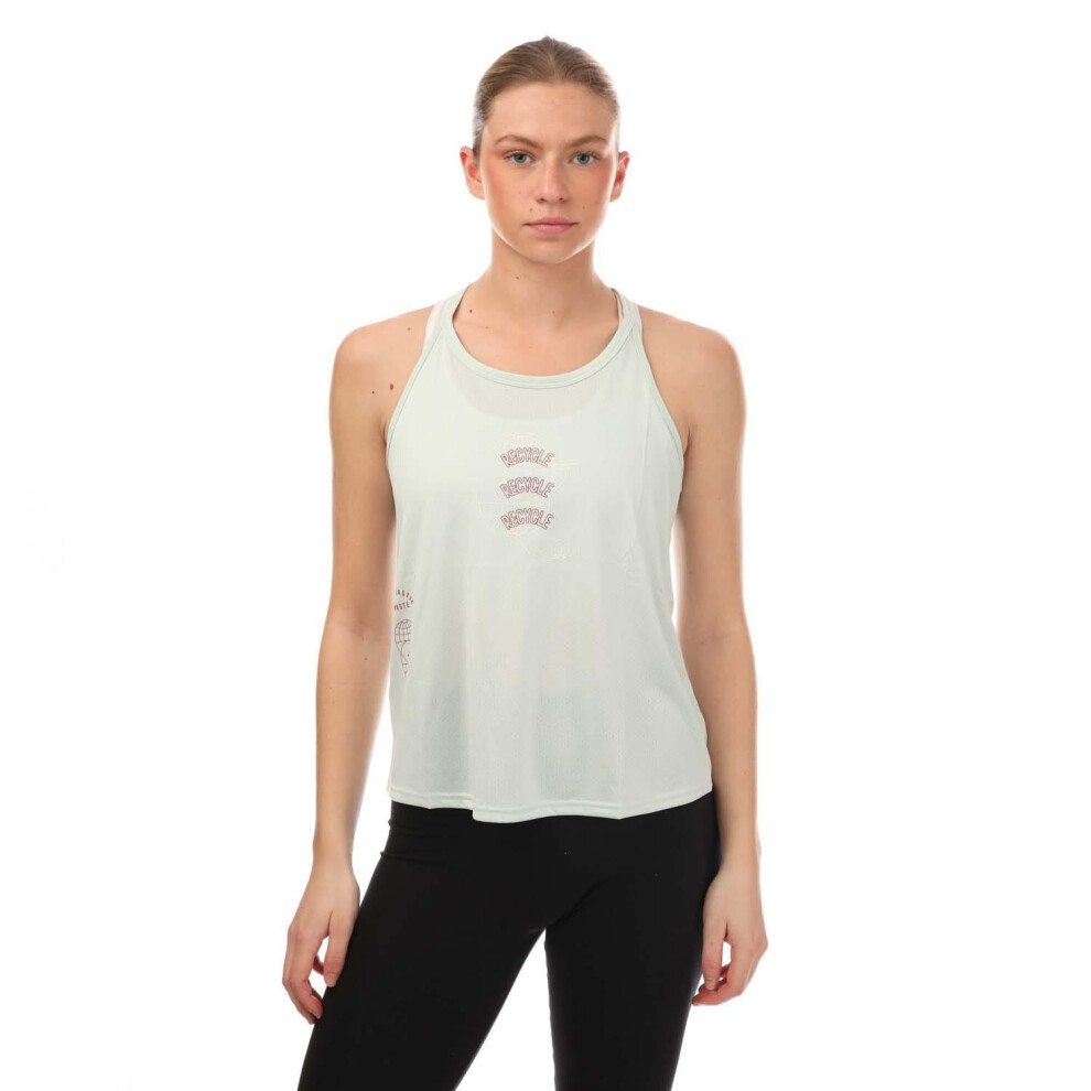 (4 UK, Green) Adidas Womens/Ladies Run For The Oceans Tank Top